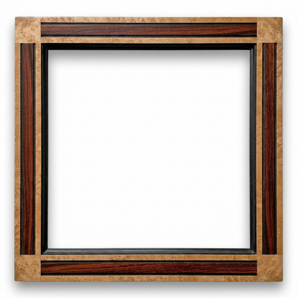 Biblos 50 L : 50 mm / H : 20 mm , Placage érable palissandre
